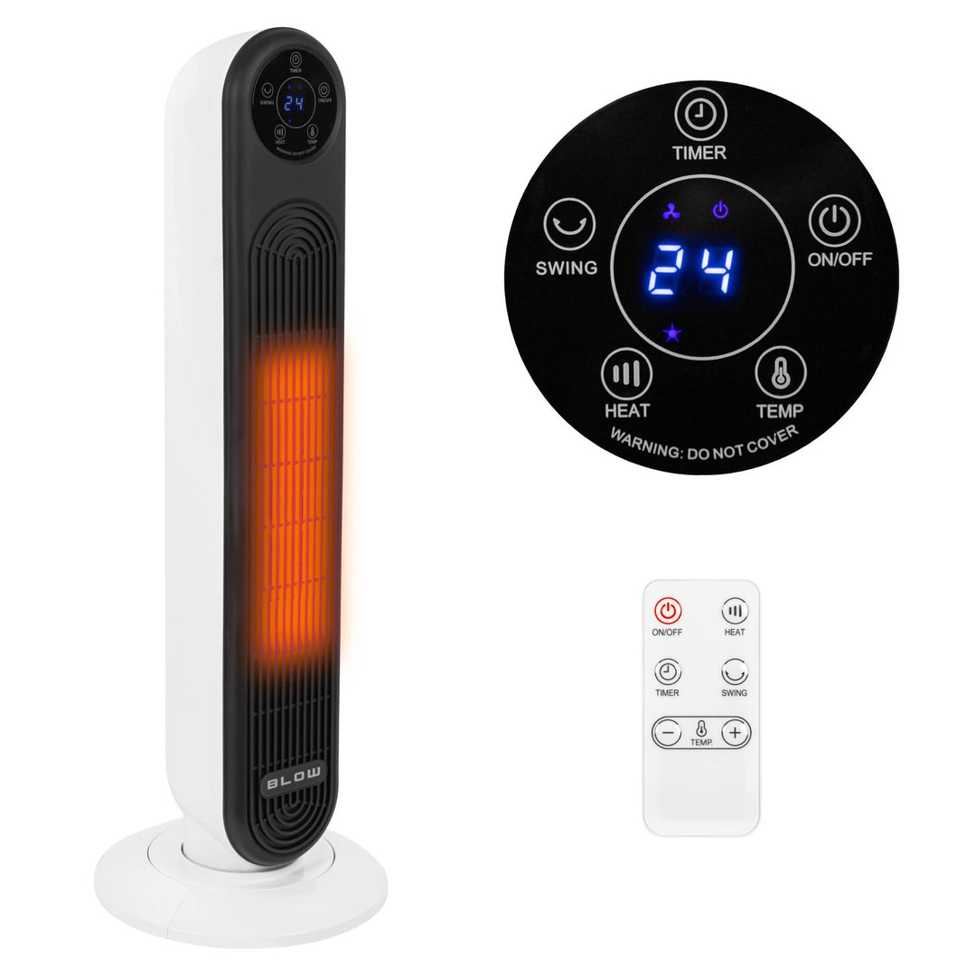 Calentador Blow, potencia de 2000 W, 3 niveles de funcionamiento, regulación de temperatura, temporizador, mando a distancia, 44-905#