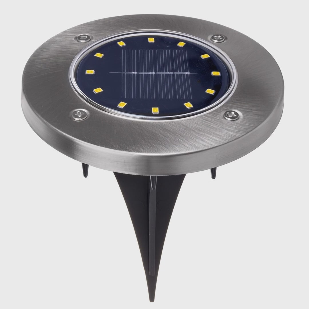 Maclean MCE318 Lâmpada solar Refletor solar para jardim, 12 LEDs SMD, 4000K, Ni-MH 600 mAh, 0,7W, IP44