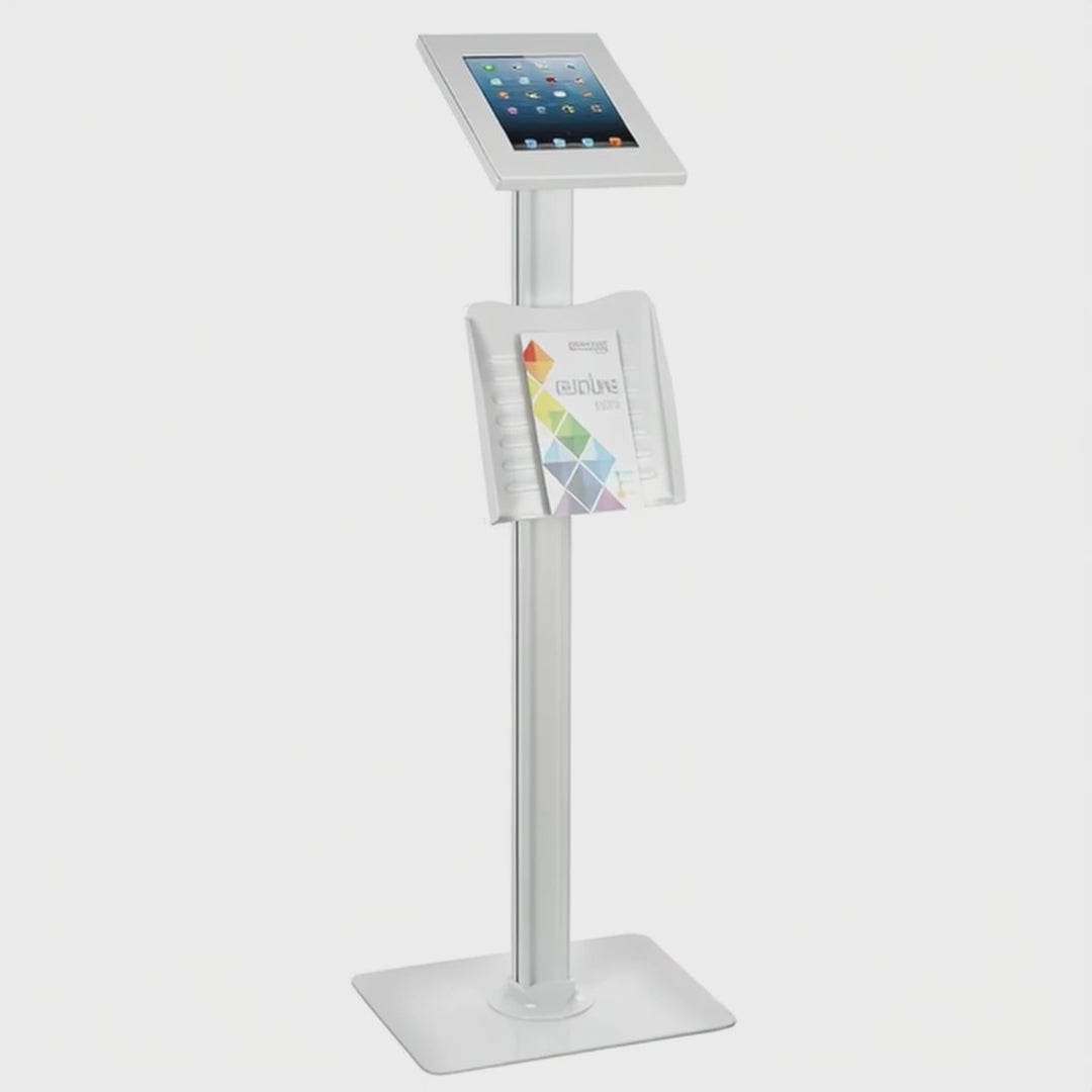Suporte de mesa para tablet, suporte para folhetos, estação para tablet, suporte de chão com trava para iPad 2, iPad 3, iPad 4, iPad Air; Dispositivo anti-roubo Maclean MC-724