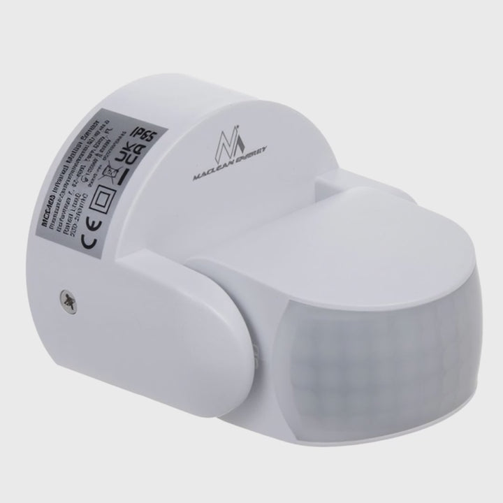 Detector de movimento PIR Maclean MCE468 W, infravermelho, IP65, branco, alcance de 12 m, carga máxima de 600/1200 W