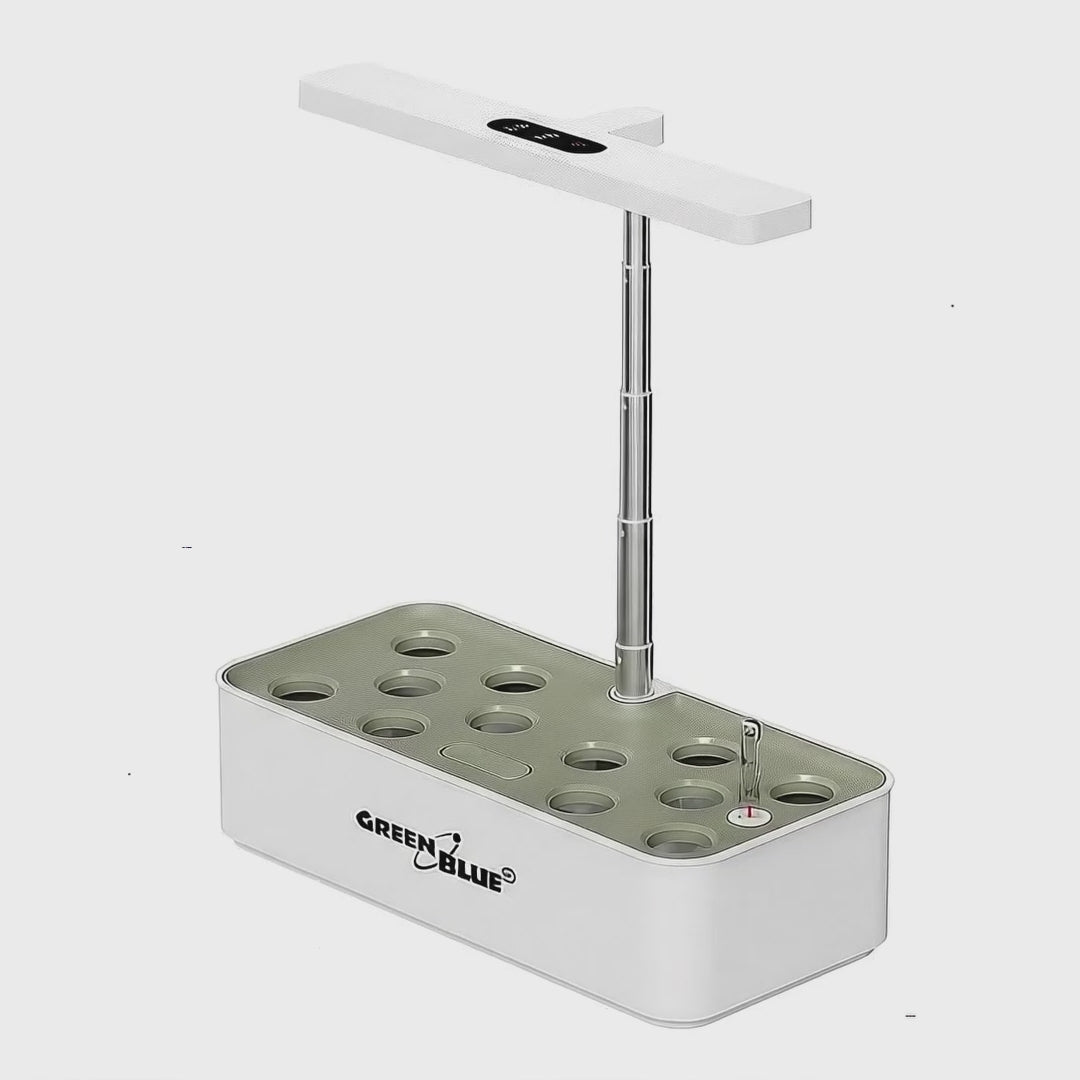 Sistema inteligente de cultivo de plantas de interior GreenBlue, maceta SMART, 4L de capacidad, para 12 plantas, LED de espectro completo, GB133