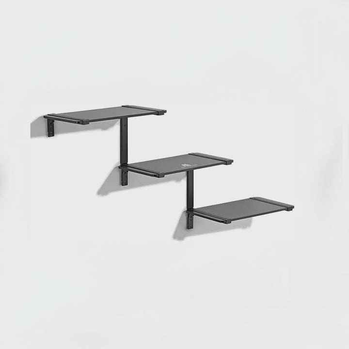 Maclean MC-974 Estanterías Modulares de Tres Niveles, Estante Mural, Carga máxima 30kg