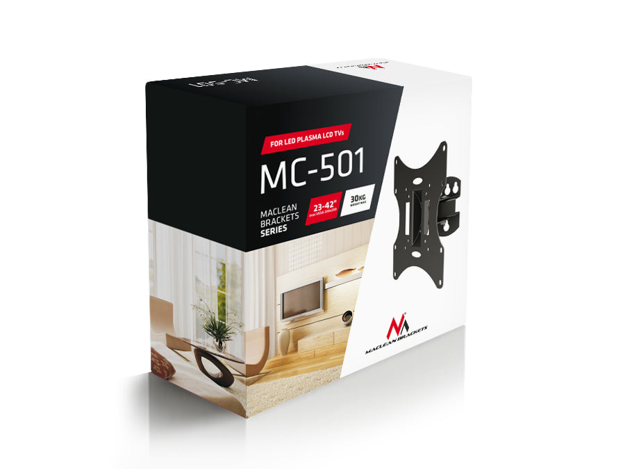 Soporte de pared para pantalla TV PLASMA, LCD, LED 23-42" 30kg VESA 200x200 Maclean MC-501A B