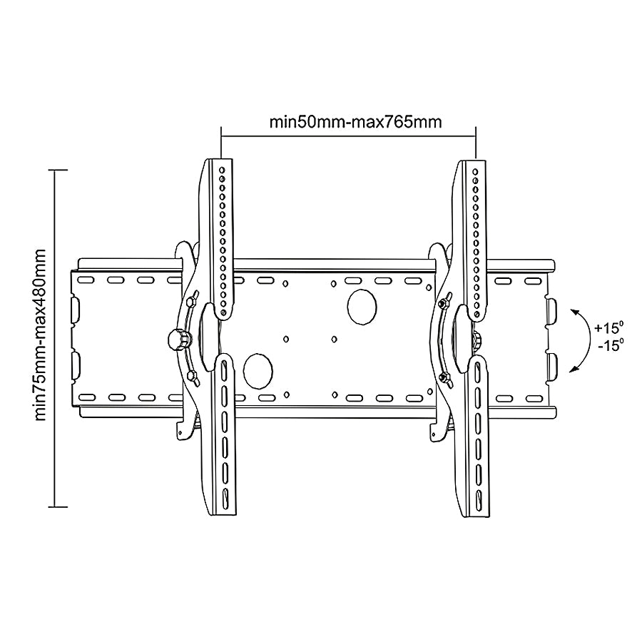 Soporte de pared para pantalla LCD LED TV 37-70", 75kg, VESA Maclean MC-521 B