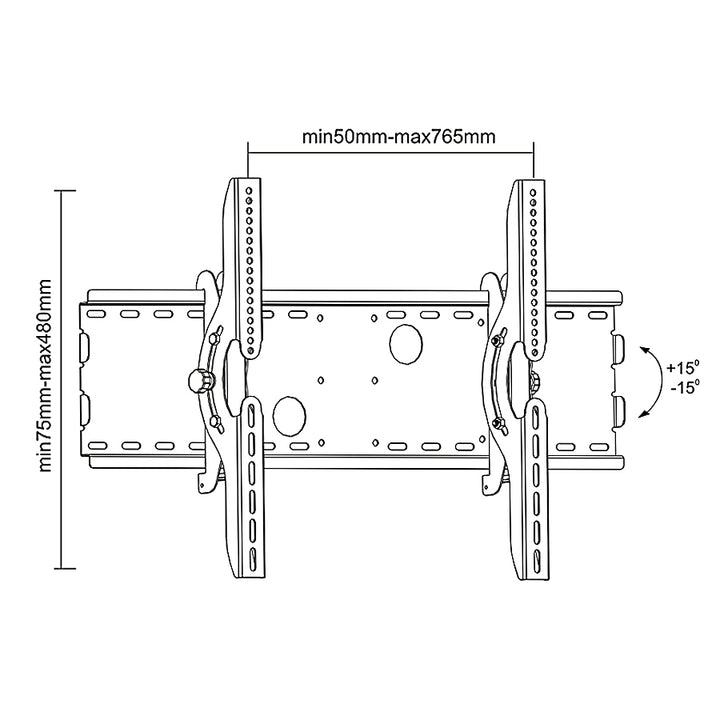 Suporte de parede para tela de TV LCD LED 37-70", 75kg, VESA Maclean MC-521 B