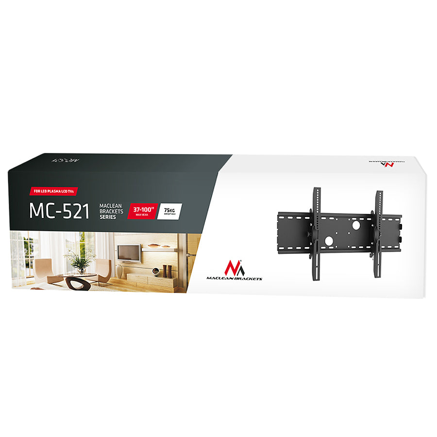 Suporte de parede para tela de TV LCD LED 37-70", 75kg, VESA Maclean MC-521 B