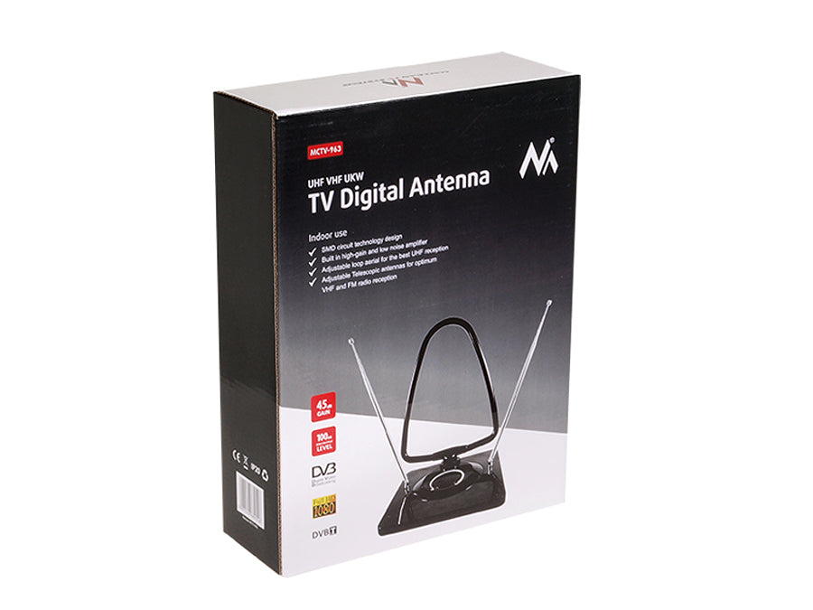 Antena TV Radio DVB-T Interior DVBT 45dB Maclean MCTV-963