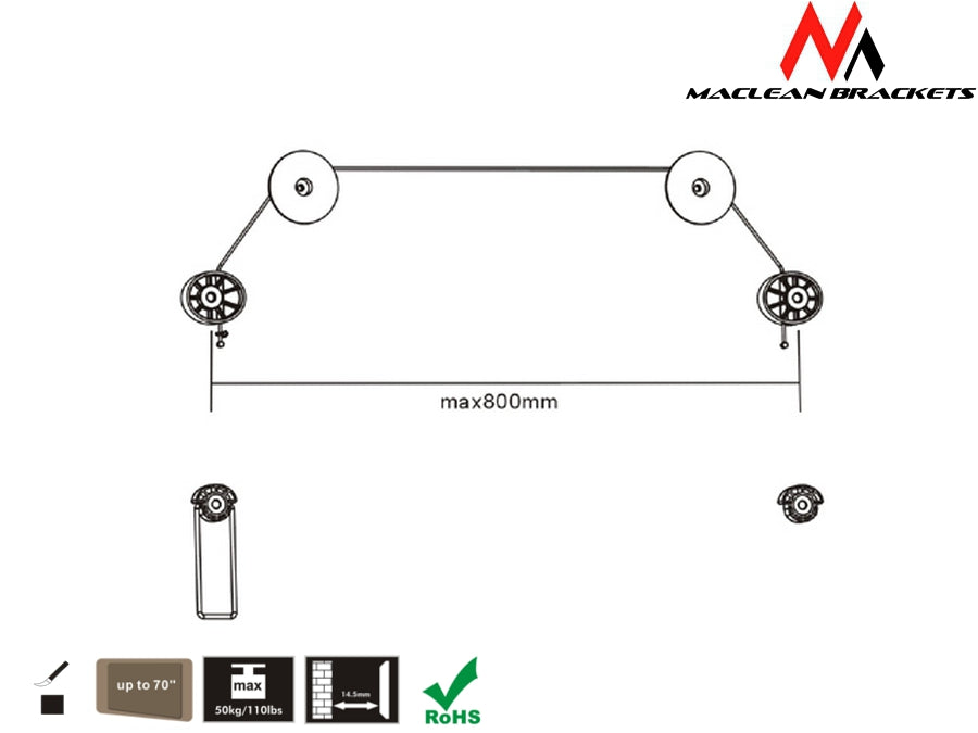 Suporte de TV para LED 37-70 "a 50 kg Maclean MC-557