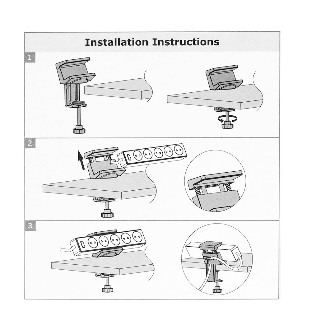 Suporte de mesa para filtro de linha Maclean Brackets MC-808 branco