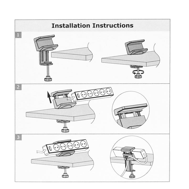 Suporte de mesa para filtro de linha Maclean Brackets MC-808 branco