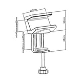 Soporte de escritorio para una regleta Maclean Brackets MC-808 blanco
