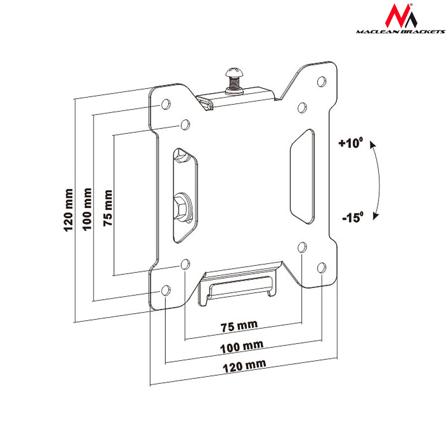 Soporte de TV 13-27" 20 kg max VESA 100x100 Negro Maclean MC-596