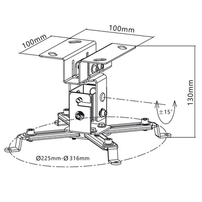 Soporte de techo para proyector Maclean, hasta 20 kg, MC-582