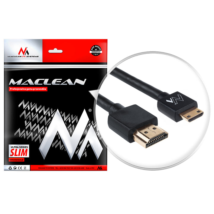 Cabo HDMI-miniHDMI ULTRA SLIM v1.4 AC 2m Maclean MCTV-712