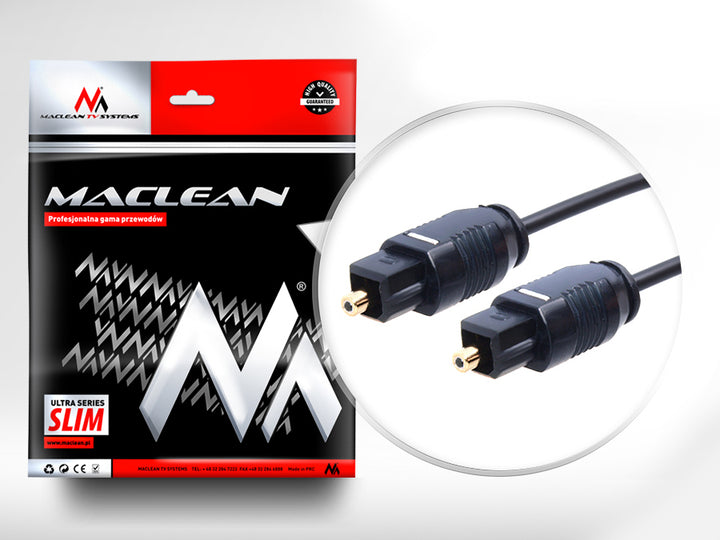 Cabo óptico Toslink TT ULTRA SLIM 1m Maclean MCTV-751