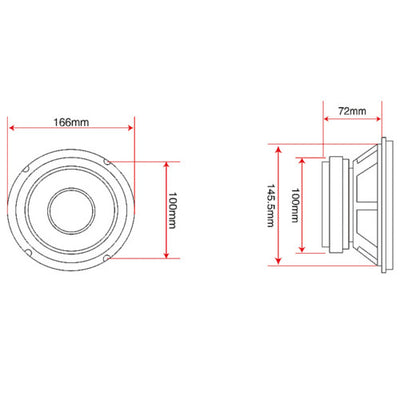 Alto-falante para carro A-165 200W 8Ohm 6,5 "Sopro 1 unidade