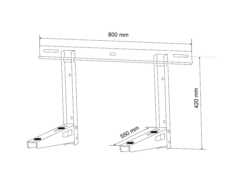Suporte para equipamentos de ar condicionado AEG até 200 kg de peso, comprimento do braço 450 mm, aço galvanizado Maclean MC-623