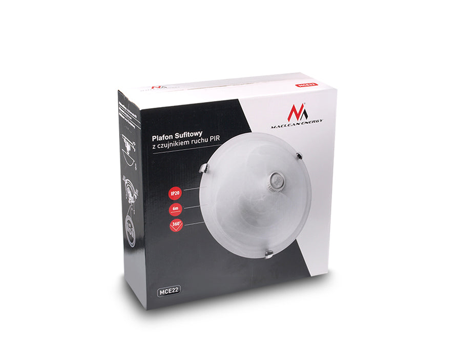 Candeeiro de teto com sensor de movimento PIR (2x40W) Maclean MCE22