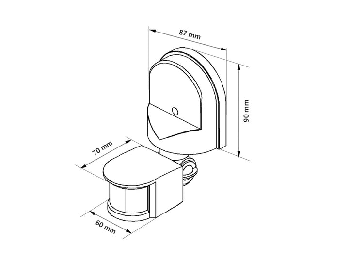 Sensor de movimiento de pared y crepuscular 180 ° Maclean MCE25