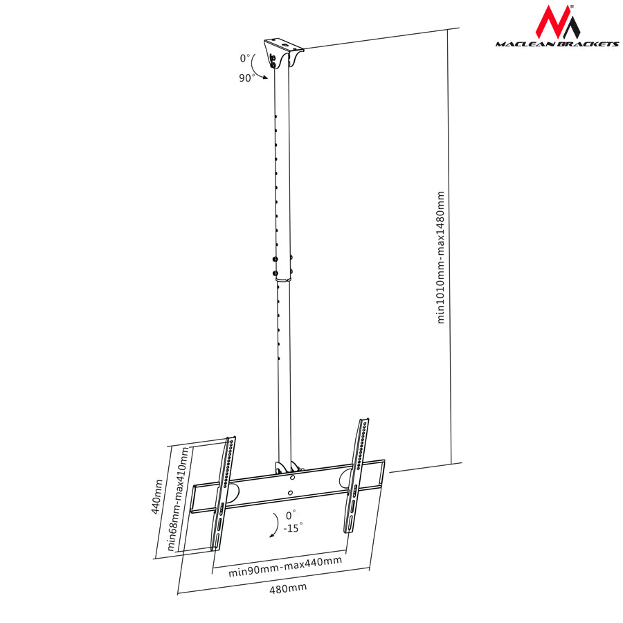 32-55", 50kg, VESA ajustável 90°