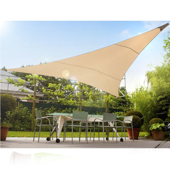 Toldo para jardín vela de sombra 4 m triangulo de poliéster GreenBlue GB501