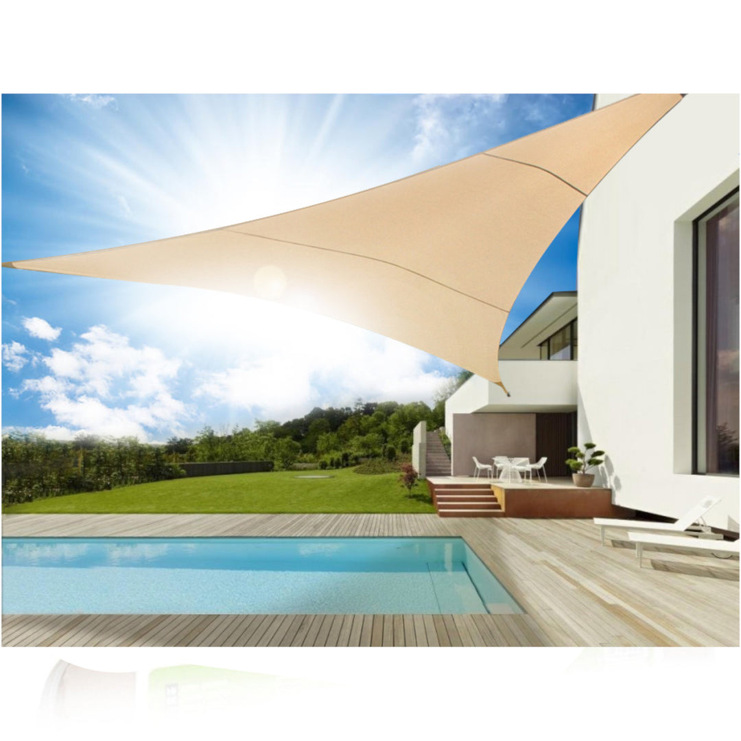 Toldo para jardín vela de sombra 4 m triangulo de poliéster GreenBlue GB501