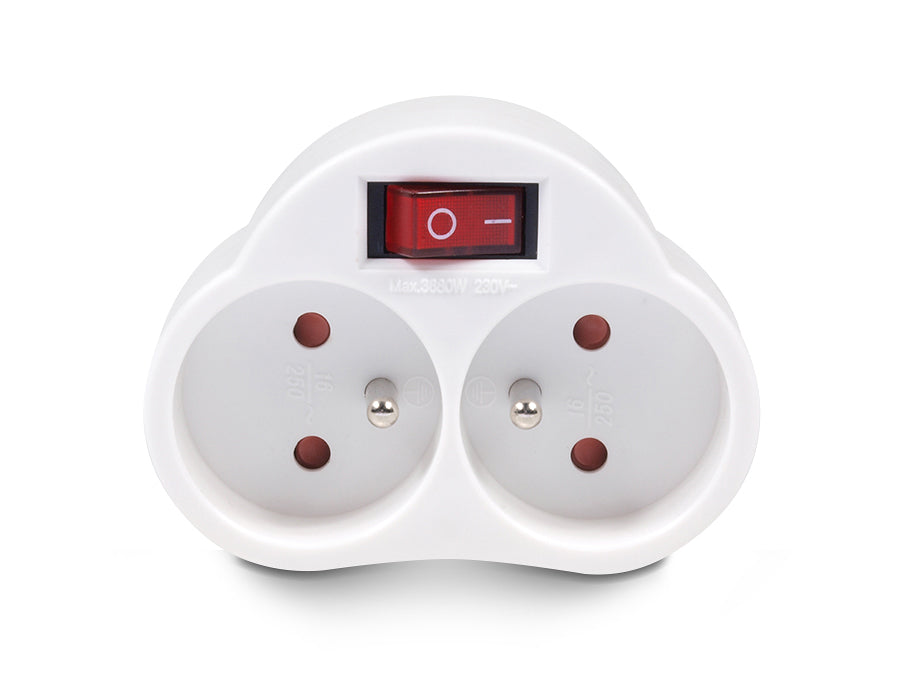 Tomada elétrica Maclean, com interruptor, x2, máx. 3680 W, MCE31