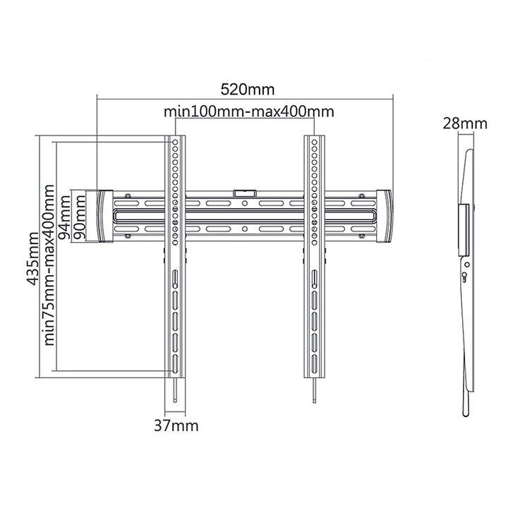 Suporte de parede para telas de TV PLASMA LCD LED 33-55" até 30 kg