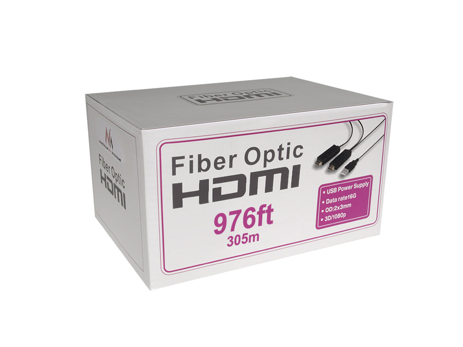 Cabo HDMI - HDMI Óptico 305 m, 16 Gbps FullHD 3D Maclean MCTV-683