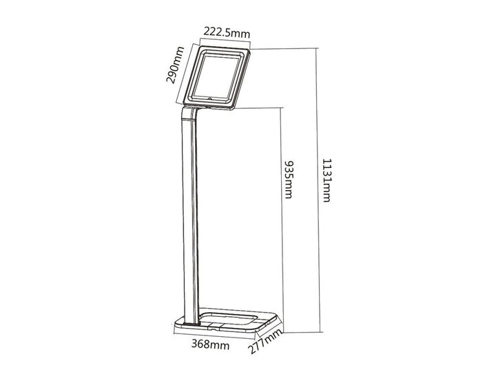 Suporte de chão para tablet iPad, Galaxy TAB, Goclever com sistema antirroubo Maclean MC-645 / MC-644