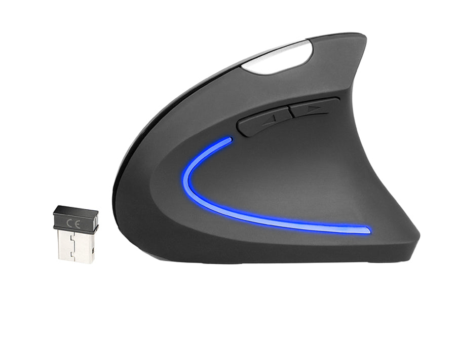 Mouse sem fio ergonômico com retroiluminação USB Flipper RF Nano USB, óptico, PC, 1600 DPI, roda