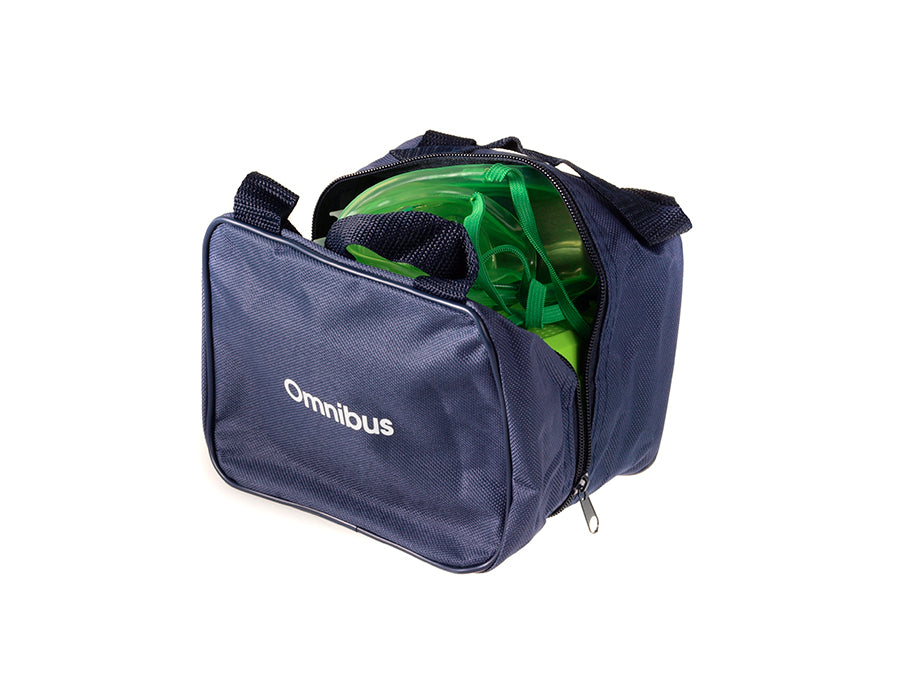 BR-CN116B Inalador Omnibus verde - kit, 2 máscaras, bolsa