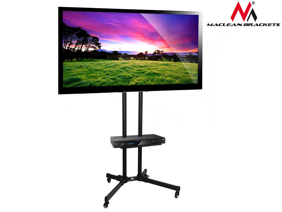 Suporte para tela de TV LCD LED de 32-55" com prateleira para DVD e rodas multidirecionais, carga até 50kg, VESA Maclean MC-661