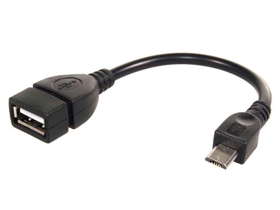 Cabo adaptador USB 2.0 OTG (fêmea) para micro USB (macho) 15cm Maclean MCTV-696