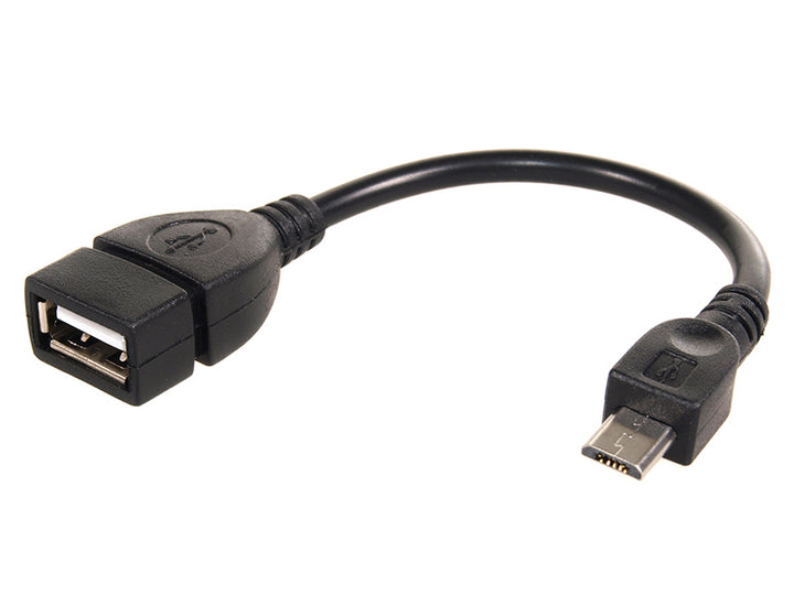 Cable adaptador USB 2.0 OTG (hembra) a micro USB (macho) 15cm Maclean MCTV-696