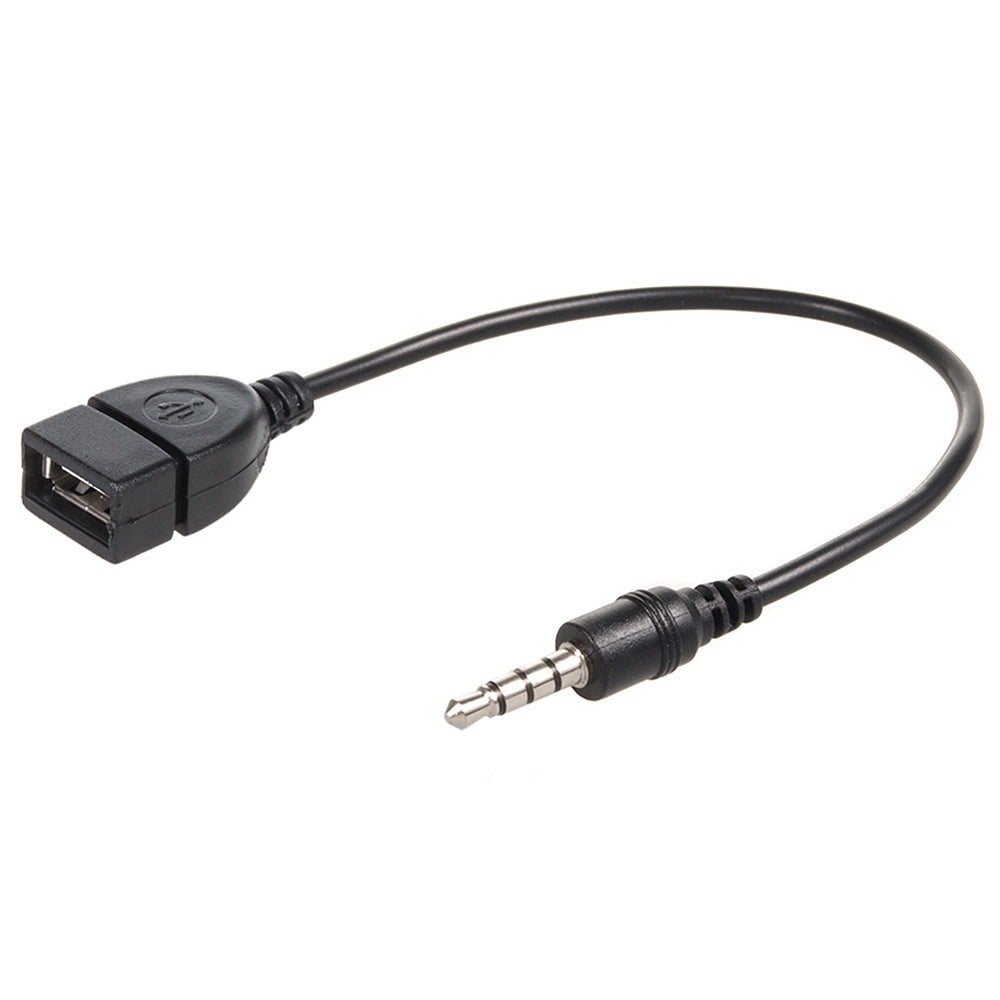 Cabo adaptador USB 2.0 (fêmea) para mini jack de 3,5 mm (macho) 15 cm Maclean MCTV-693