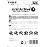 Batería recargable EverActive 6F22 / 9V Ni-MH de 320 mAh