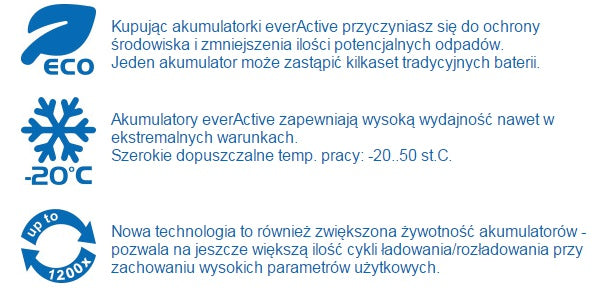 Batería recargable EverActive 6F22 / 9V Ni-MH de 320 mAh
