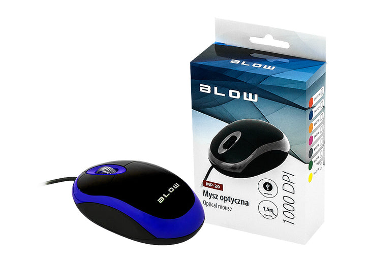 Mouse óptico de computador MP-20 BLOW USB azul