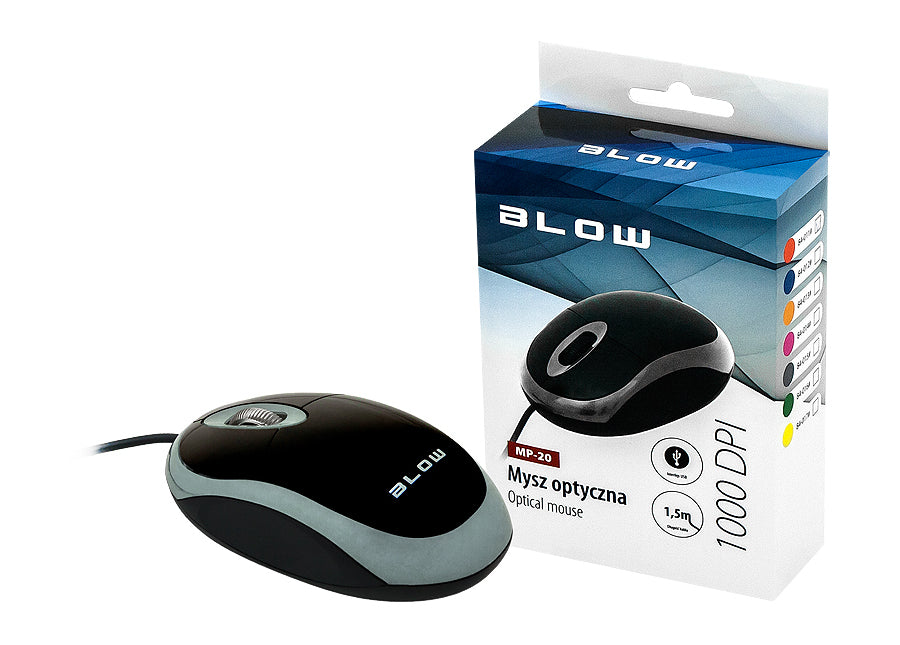 Mouse óptico de computador MP-20 BLOW USB azul