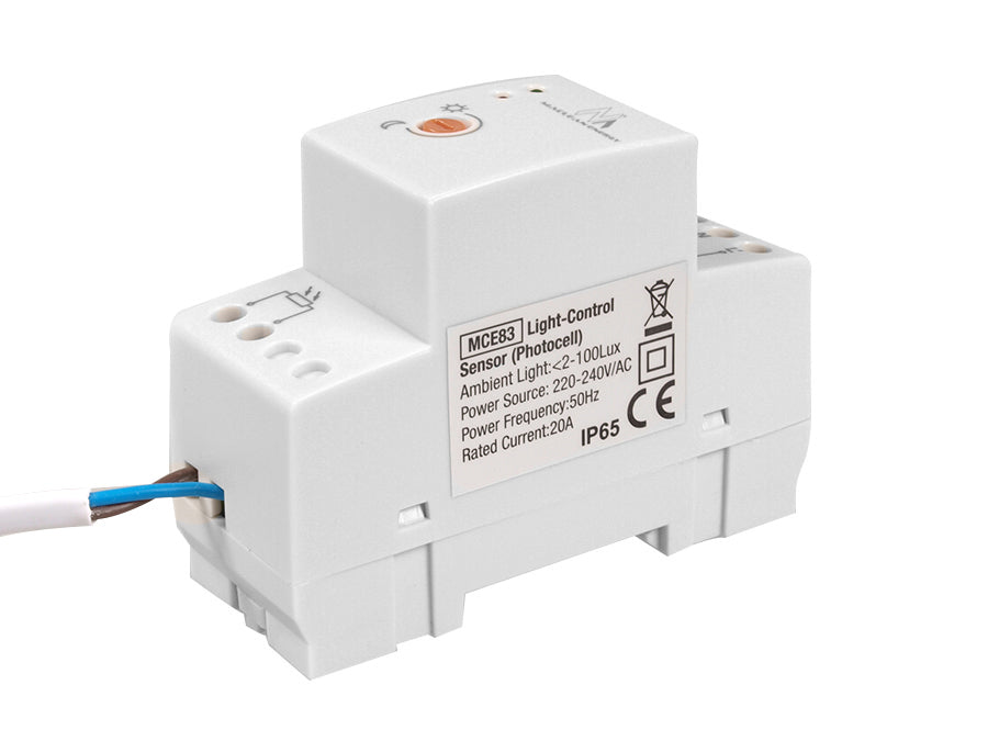 Interruptor sensor de crepúsculo para trilho DIN com sonda externa 220-240V / AC, 50Hz 20A Maclean MCE83