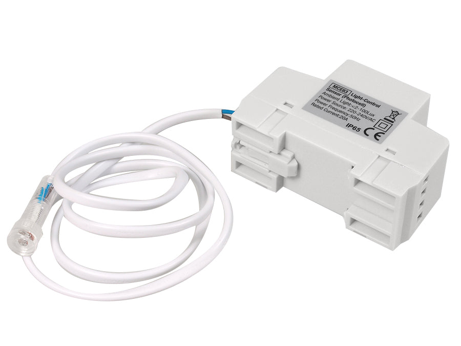 Interruptor sensor de crepúsculo para trilho DIN com sonda externa 220-240V / AC, 50Hz 20A Maclean MCE83