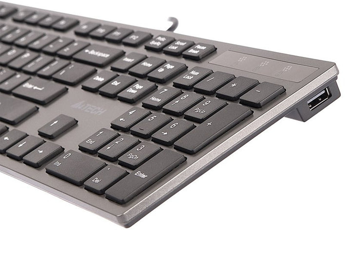 Teclado KV-300H Slim USB Hub USB A4-Tech ultra plano