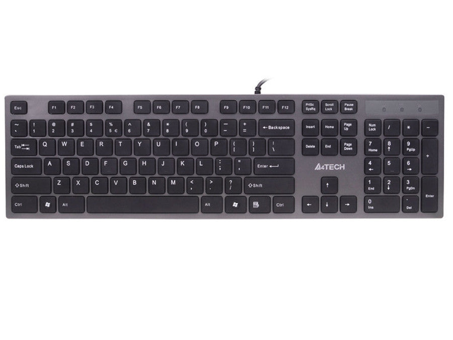 Teclado KV-300H Slim USB Hub USB A4-Tech ultra plano