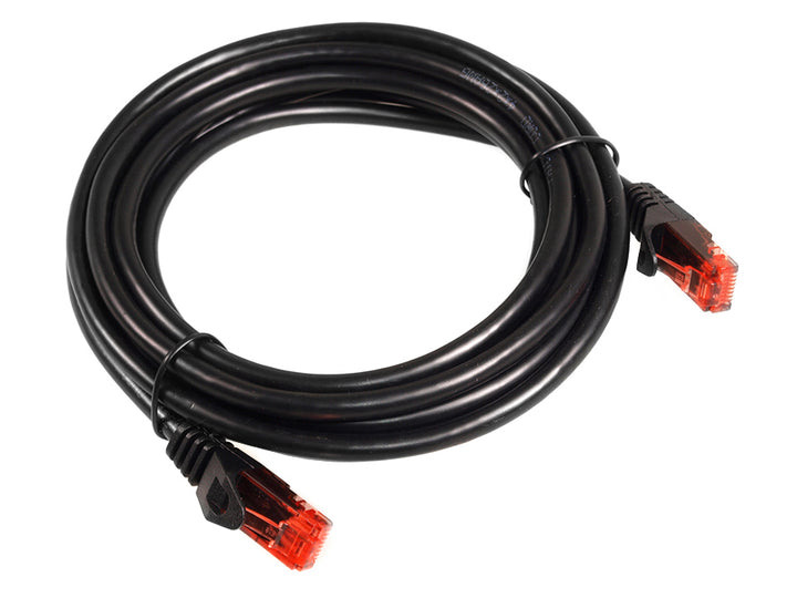 Cabo de Rede Patch Cord UTP Cat.6e 24AWG, 2 x RJ45 Macho preto 3 m Maclean MCTV-742