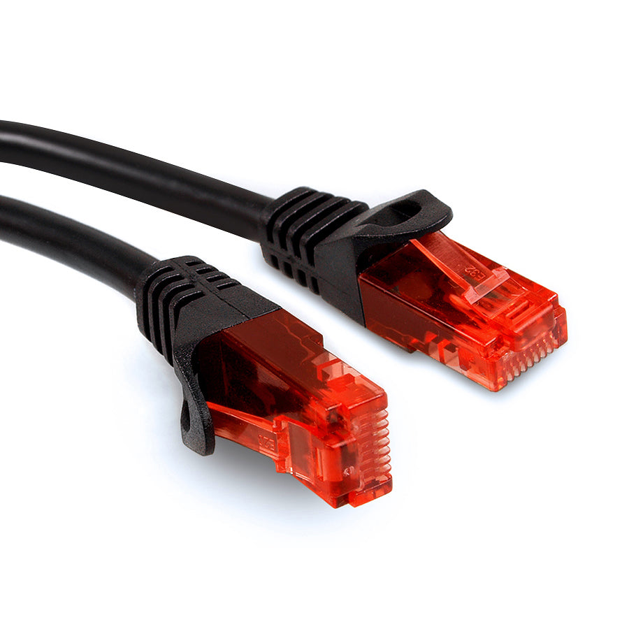 Cable de Red Patch Cord UTP Cat.6e 24AWG, 2 x RJ45 Macho negro de 15m Maclean MCTV-739