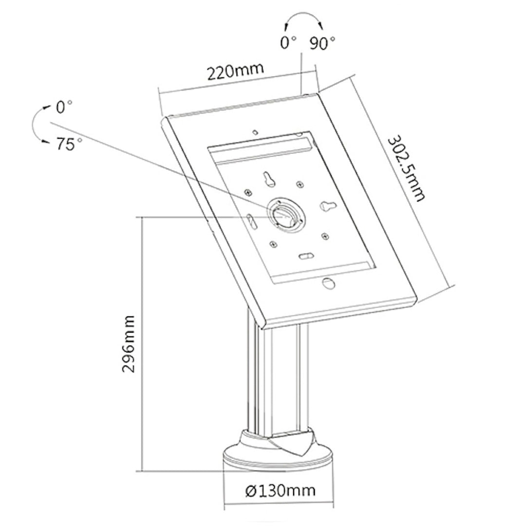 Maclean MC-677 - Suporte de mesa para iPad com trava de segurança