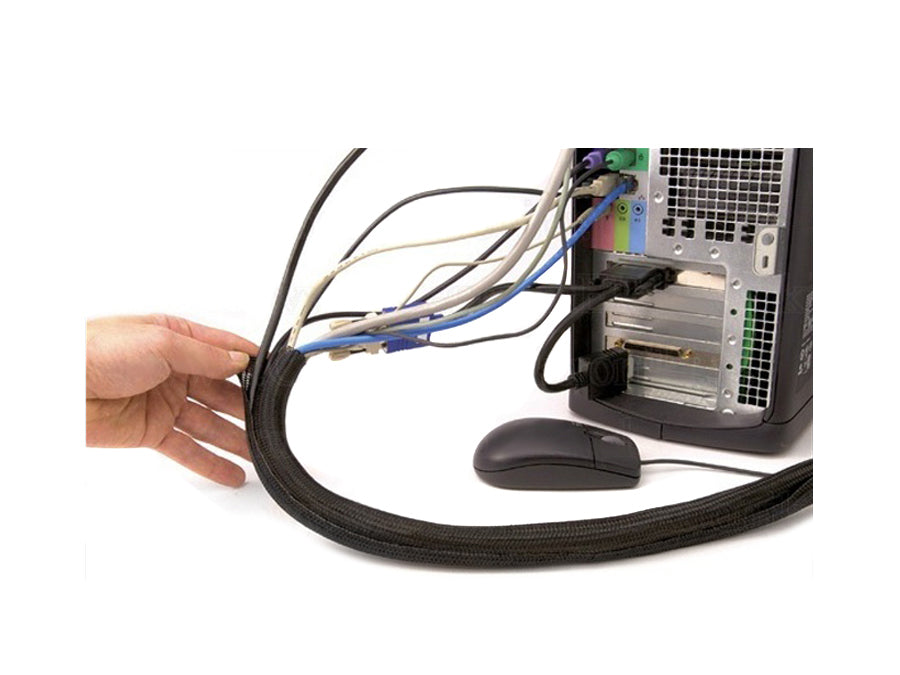 Organizador de cables con velcro 1,8m 85mm, tubo protector flexible Maclean MCTV-675
