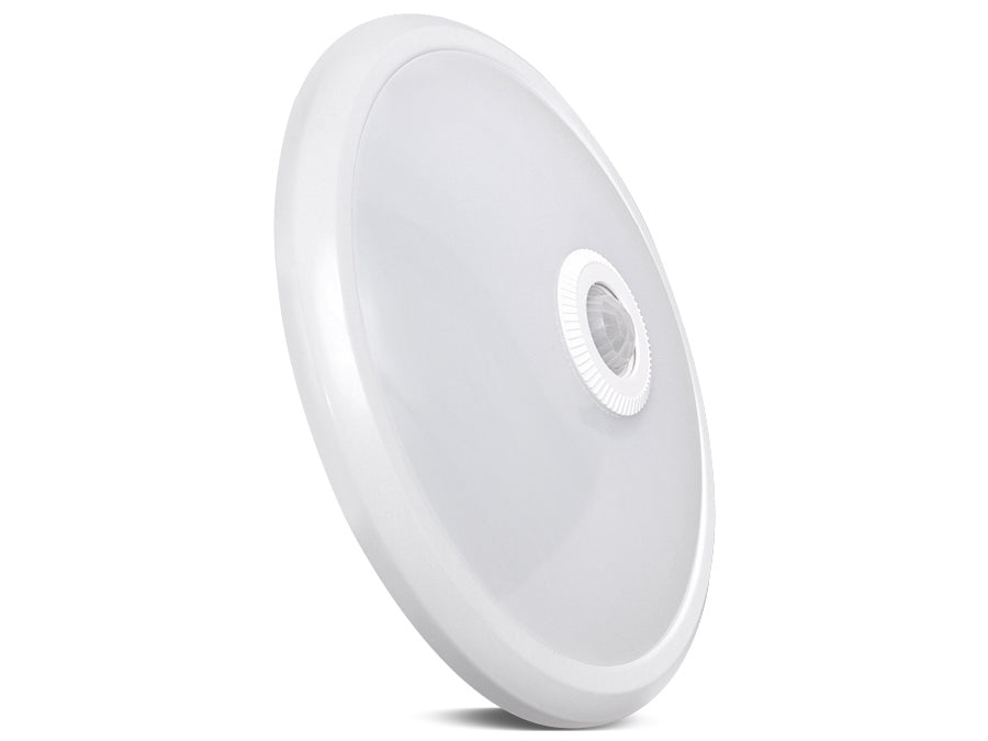 Plafon LED 12W com sensor de movimento PIR e fonte de alimentação de emergência, alcance de 6m Maclean Energy MCE131 ACU