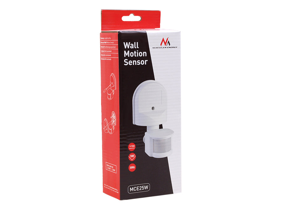 Sensor de movimiento de pared y crepuscular 180 ° Maclean MCE25W